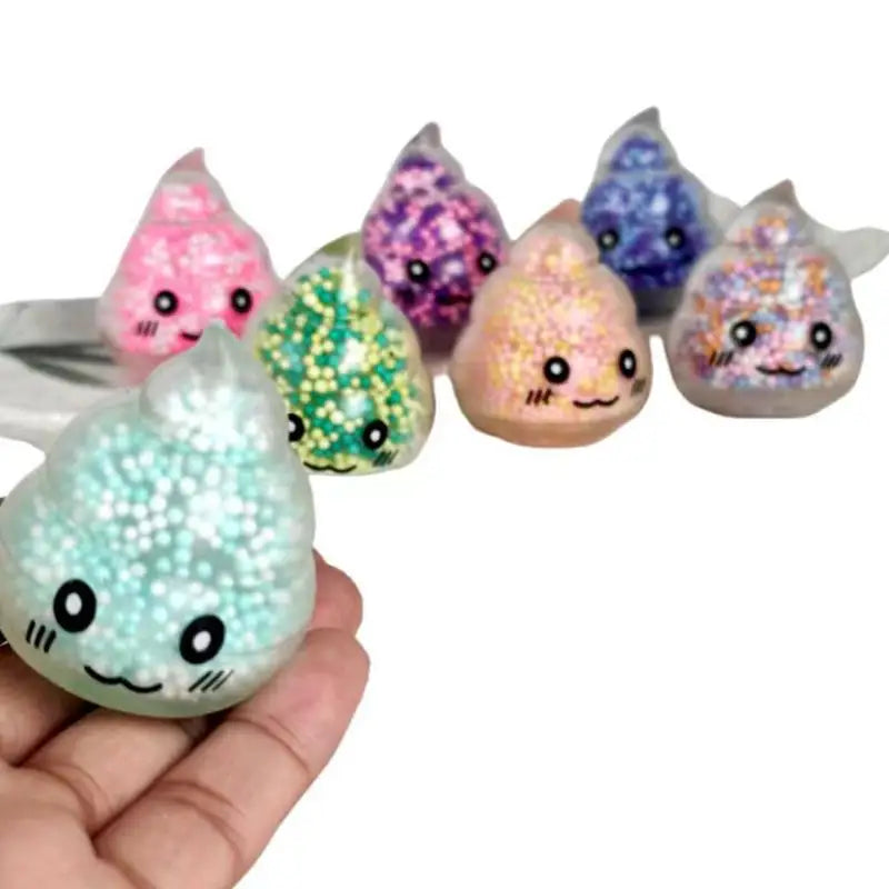 Colorful 2PCS Squishy Poop Stress Balls Funny Fidget Toys for Kids Girls Relaxation Fidgeting Aid