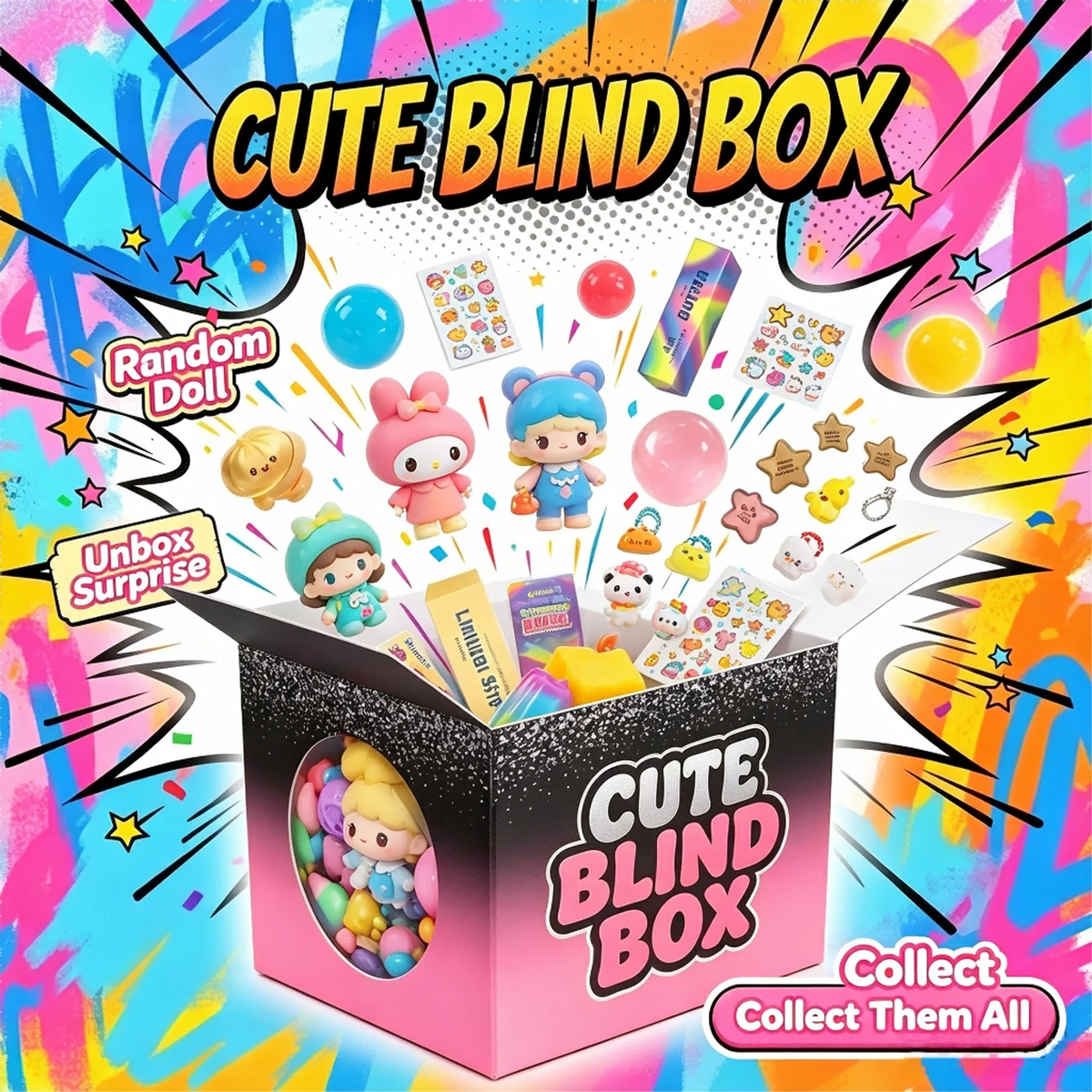 Squish Time Nee Doh Mystery Blind Box Random Squeeze Fidget Stress Relief Sensory Toy for All Ages