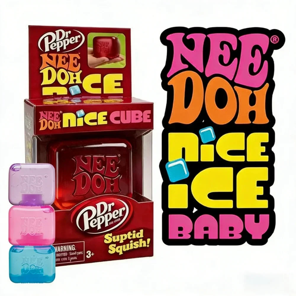 schylling NeeDoh Dr Pepper Squishy Toy Stress Relief Soft Squeeze Fidget Cube for Kids Adults Anxiety Sensory festival gifts