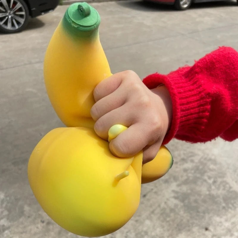 Giant Banana Squishy Toy Fake Banana Squeeze Toy Squishy Stress Relief Fidget Toy Slow Rising Desk Accessory for Adults Gifts