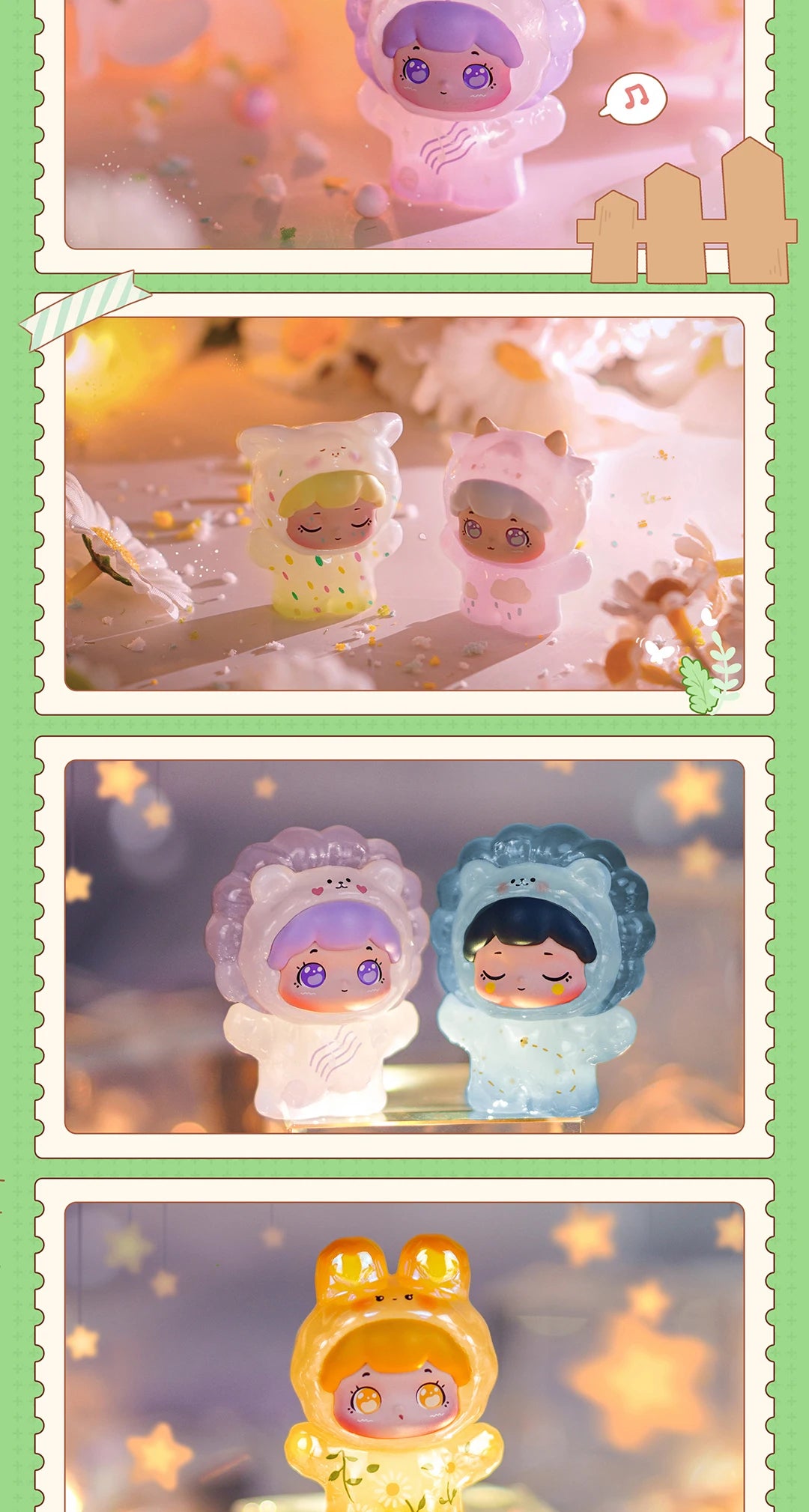 Trendy Pop Baobao Mini Blind Box Spring Travelogue Theme Cute Transparent Granules Desktop Ornament Blind Bag Toy