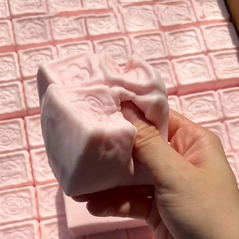 Squishy Strawberry Chocolate Milk Cube Cake Bread Squeeze Toy Stress Relief Slow Rising Sensory Fidget Toys For Kids Adults