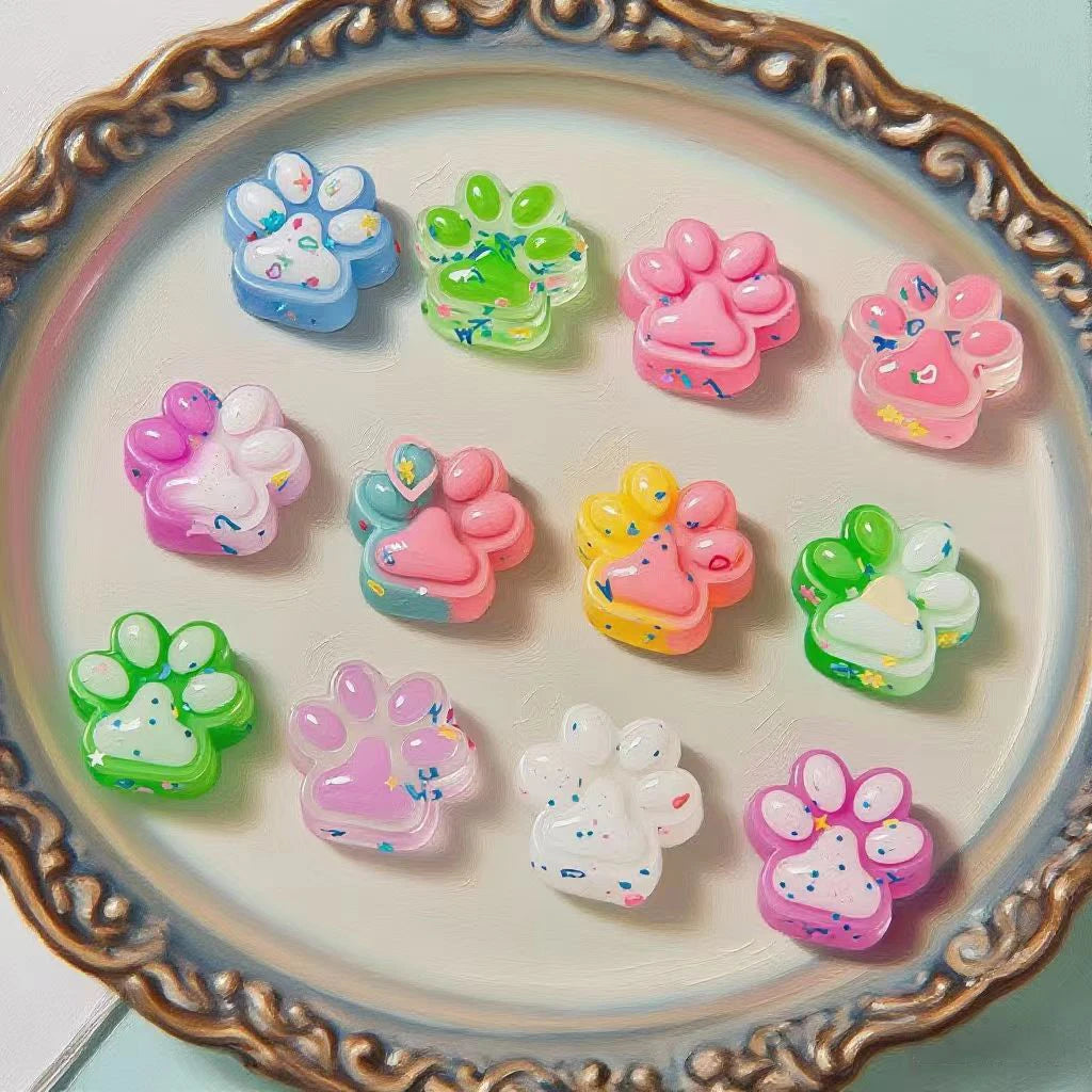 Mini Cute Cat Claw 10PCS Plush Pinch Fun Colorful Halloween Christmas Party Pack Fillers for Pressure Reduction Cartoon Style
