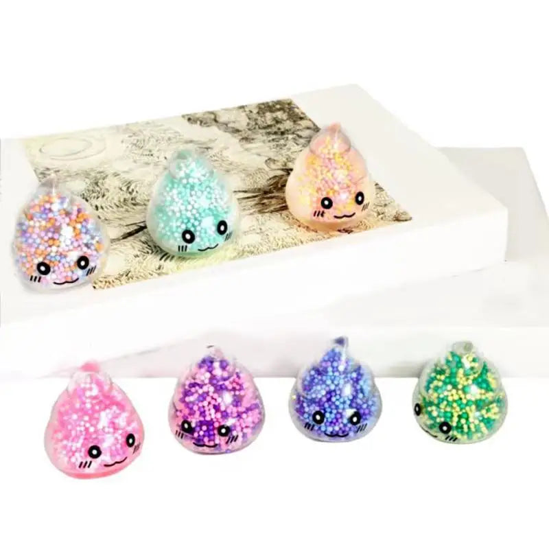 Colorful 2PCS Squishy Poop Stress Balls Funny Fidget Toys for Kids Girls Relaxation Fidgeting Aid