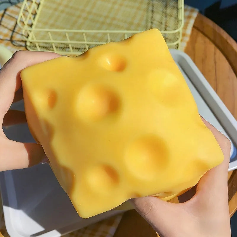 Giant Cheese Squeeze Toy Extra Large Size Cheese Squishy Fidget Toys Slow Rebound Shapeable Venting Ball  Adults Fun Gifts
