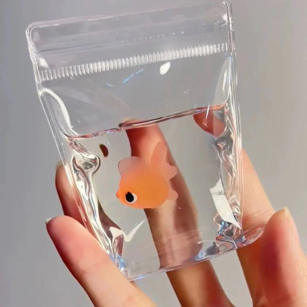 Transparent Q-Elastic Water Goldfish Bag Soft Silicone Squeeze Sensory Toy Mudlike Slow Rebound Stress Relief Gift for Adults