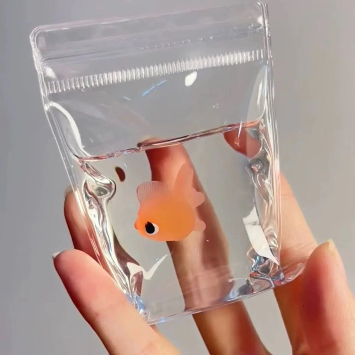 Transparent Q-Elastic Water Goldfish Bag Soft Silicone Squeeze Sensory Toy Mudlike Slow Rebound Stress Relief Gift for Adults
