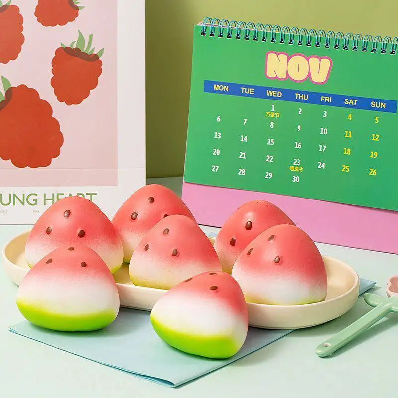 Watermelon Squishy Fidget Toy Anti-Stress Slow Rising Fruit Pinch Squeeze Stress Reliever Funny Pressure Reducer Prop