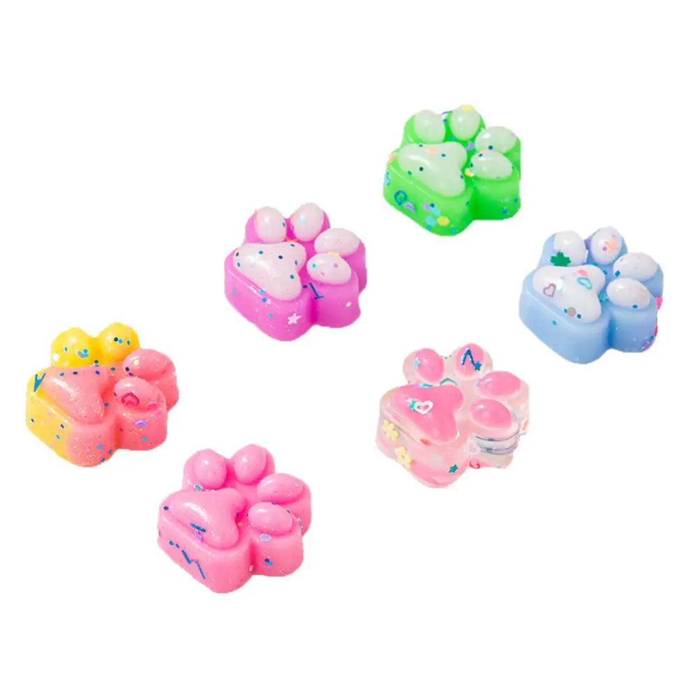 Mini Cute Cat Claw 10PCS Plush Pinch Fun Colorful Halloween Christmas Party Pack Fillers for Pressure Reduction Cartoon Style