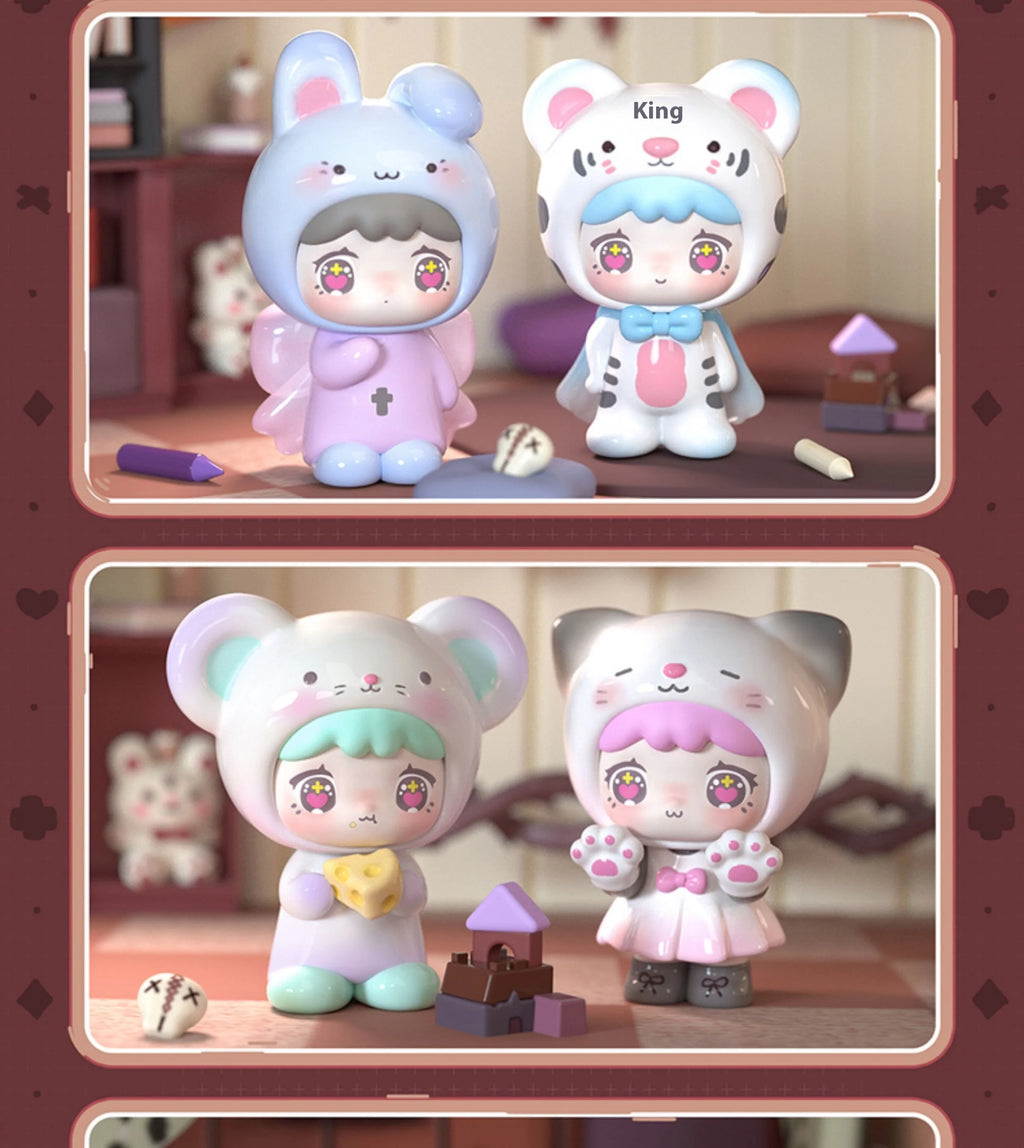 Qubii Autumn Animals Blind Box, Day & Night Series Cute Grain Ornament Collectible, Handmade Style Gift for Girls