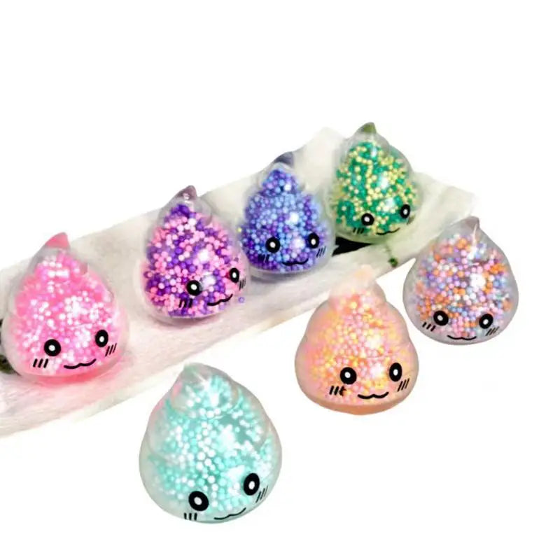 Colorful 2PCS Squishy Poop Stress Balls Funny Fidget Toys for Kids Girls Relaxation Fidgeting Aid