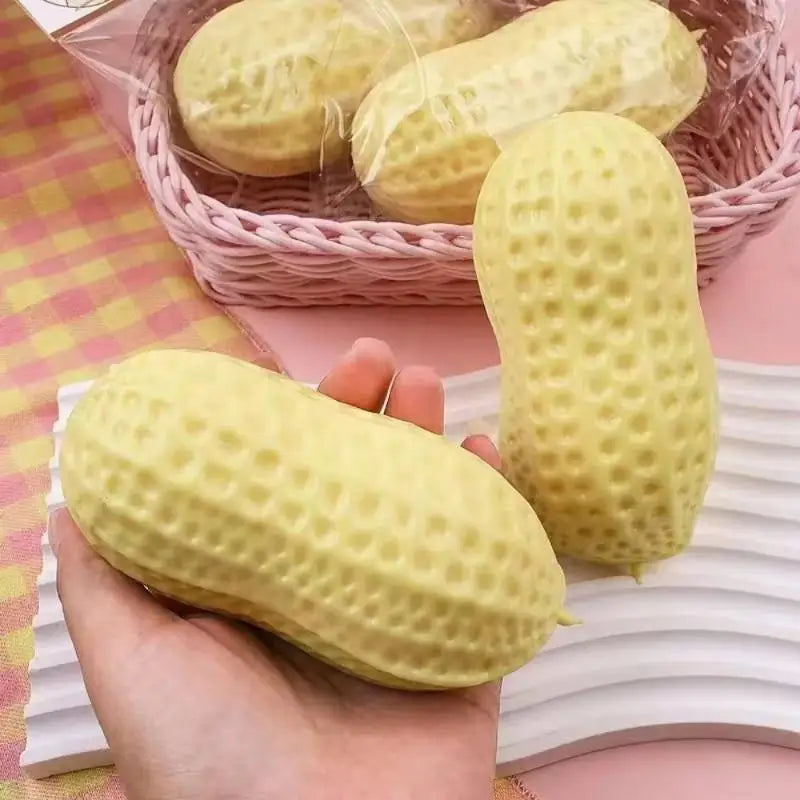 Cute Peanut Squishy Toy Slow Rebound Stress Relief Ball Anti-Anxiety Fidget Toy For Kids & Adults Fun Squeeze Toy Gift