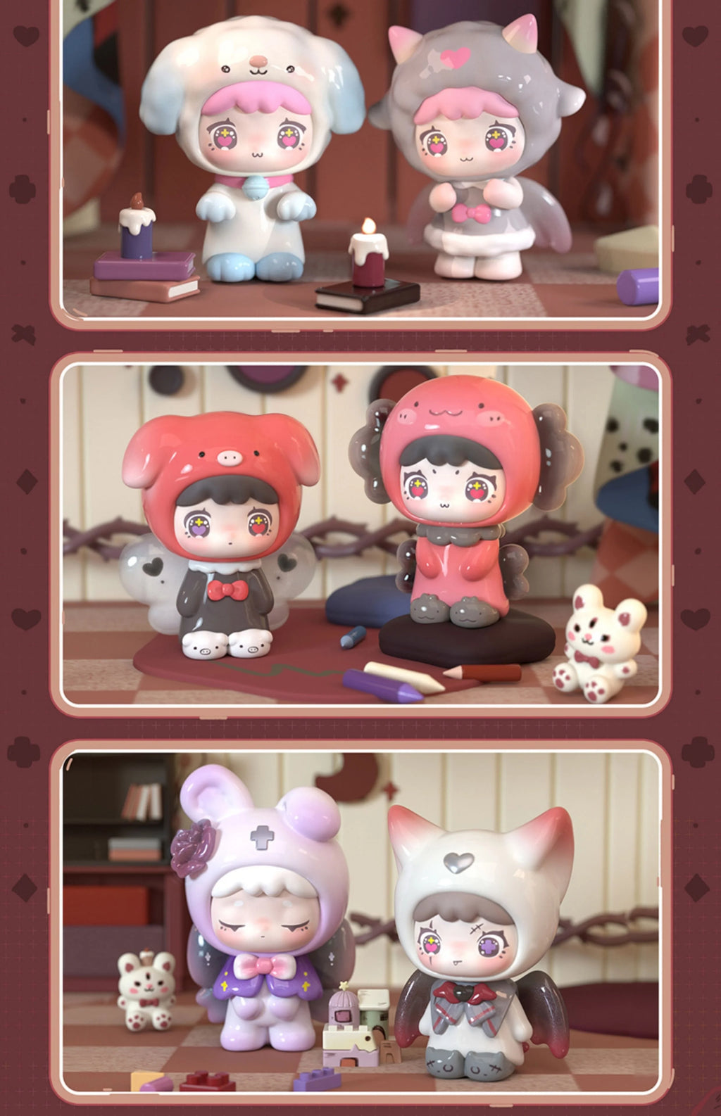 Qubii Autumn Animals Blind Box, Day & Night Series Cute Grain Ornament Collectible, Handmade Style Gift for Girls