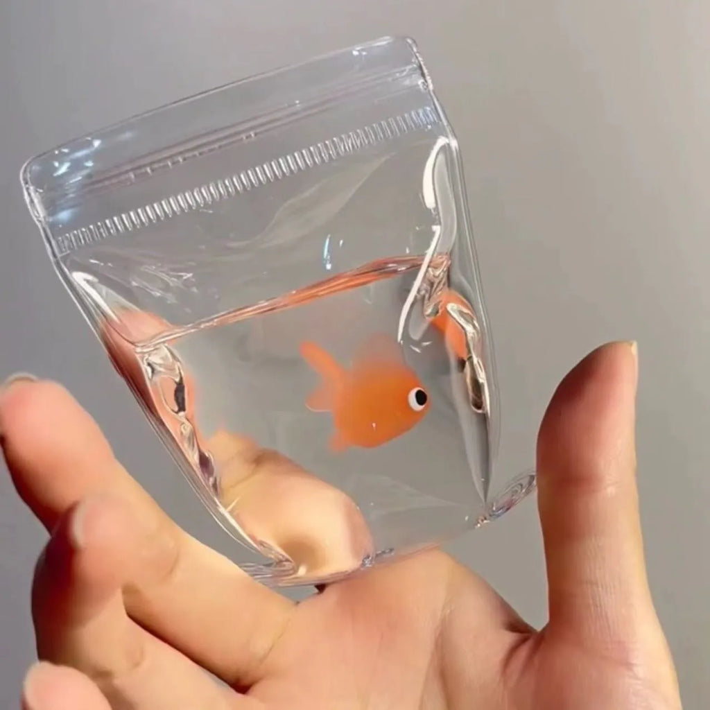 Transparent Q-Elastic Water Goldfish Bag Soft Silicone Squeeze Sensory Toy Mudlike Slow Rebound Stress Relief Gift for Adults