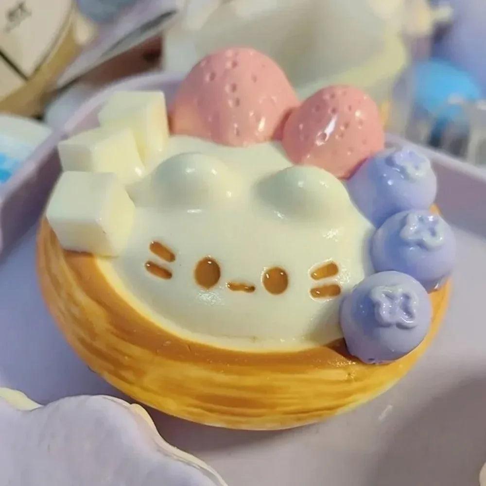Kawaii Cartoon Egg Tart Antistress Foot Squishy Toy Mochi Squishy Fidget Squeeze Stress Reliever Toy