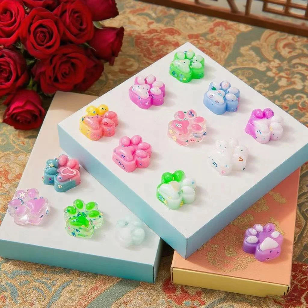 Mini Cute Cat Claw 10PCS Plush Pinch Fun Colorful Halloween Christmas Party Pack Fillers for Pressure Reduction Cartoon Style