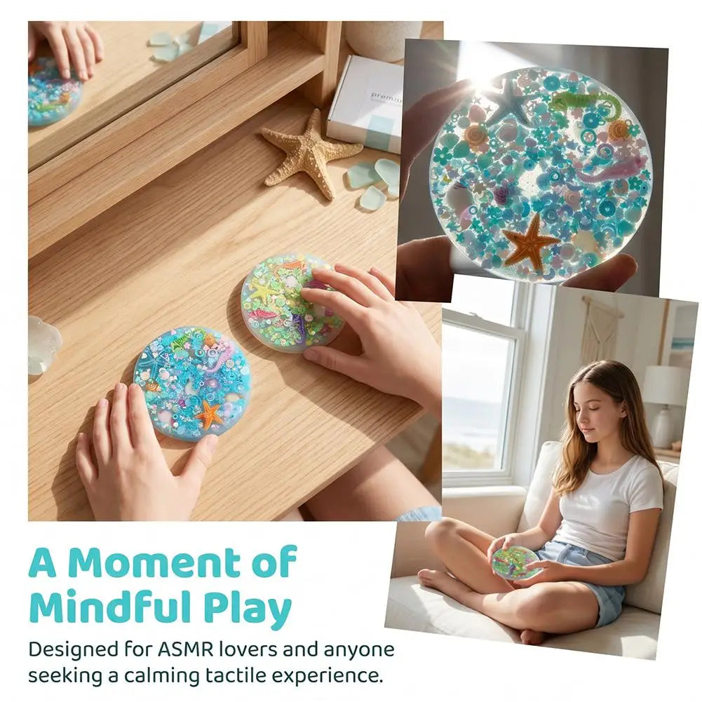 Skin Picking Fidget Toy Ocean-themed Silicone Pad Skin-Picking Sensory Fidget Toy Children Adults Stress Relief Venting Toy Gift