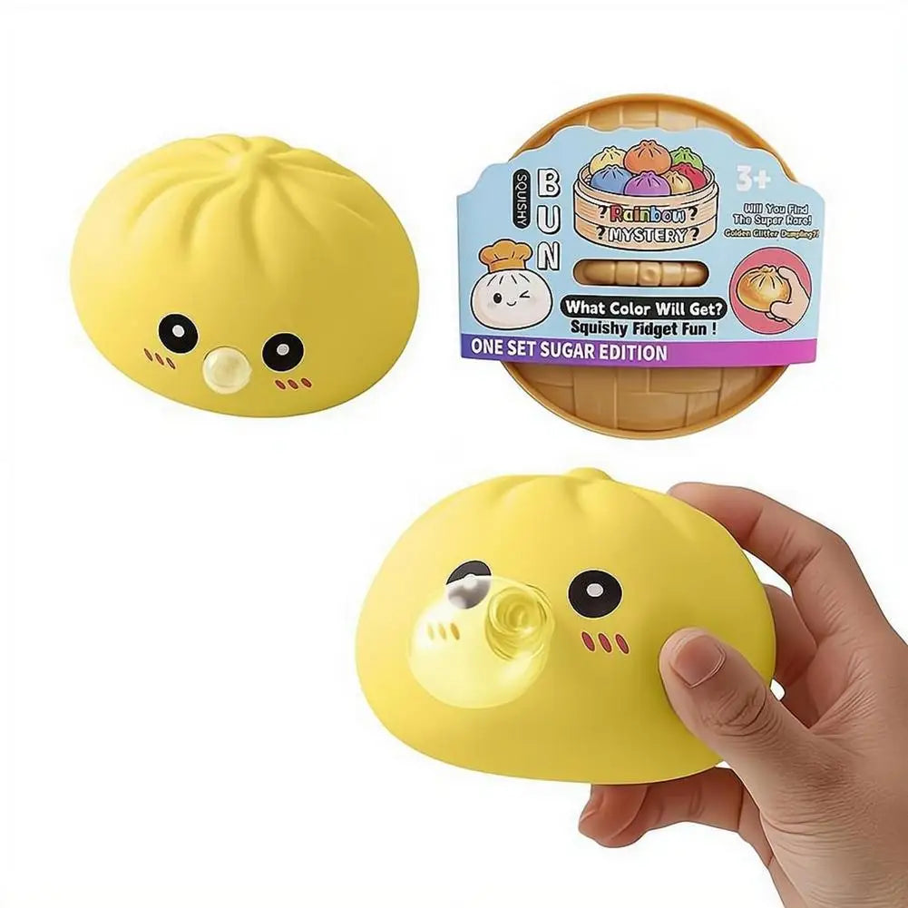 Colorful Squeeze Toy Dumpling Squishies Blow Bubbles Toy Stress Relief Sensory New Bubble-Blowing Fidget Toy for Kids Adults
