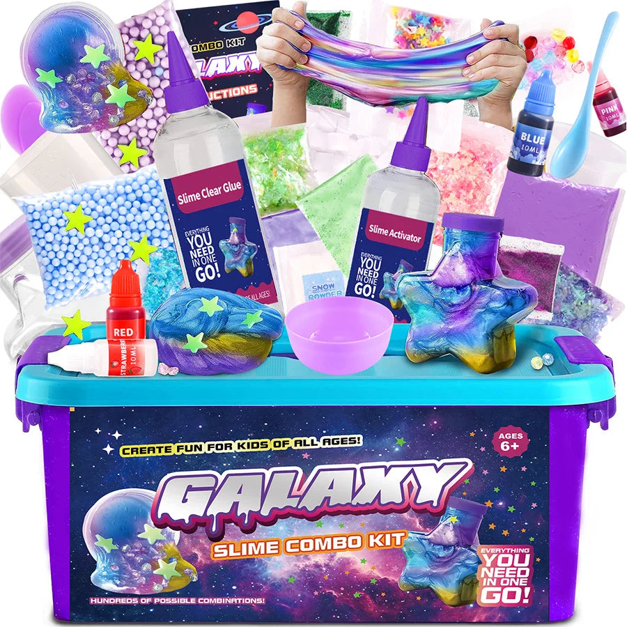 Slime Making Kit Crystal Mud Ice Cream Butter Clay, DIY Fluffy Slime Kit for Kids, Non-Toxic Modeling Clay Set