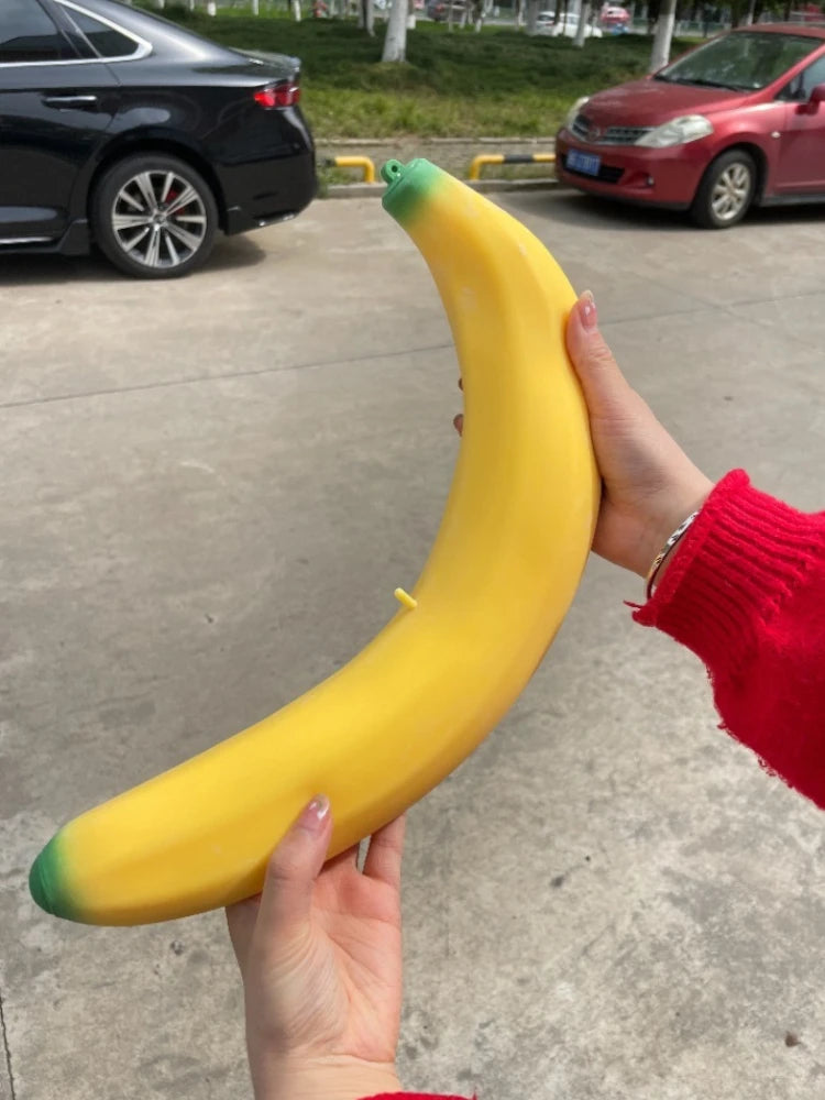 Giant Banana Squishy Toy Fake Banana Squeeze Toy Squishy Stress Relief Fidget Toy Slow Rising Desk Accessory for Adults Gifts