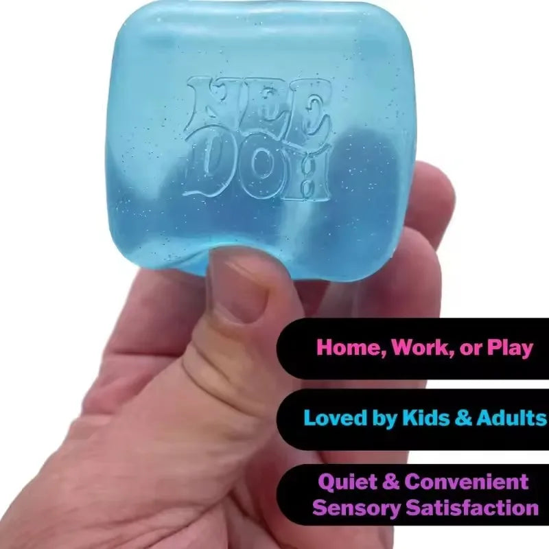 Schylling Needoh Nice Cube Sensory Fidget Stress Relief Squishy Anti-Anxiety Squeeze Object for Focus ADHD Population