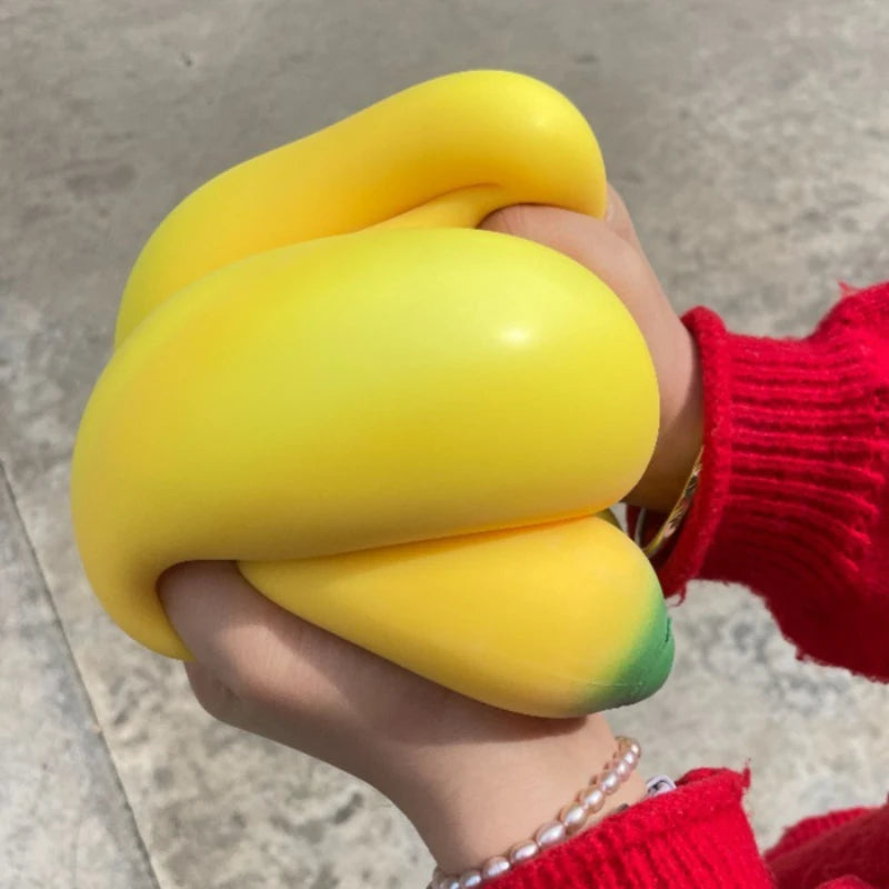 Giant Banana Squishy Toy Fake Banana Squeeze Toy Squishy Stress Relief Fidget Toy Slow Rising Desk Accessory for Adults Gifts