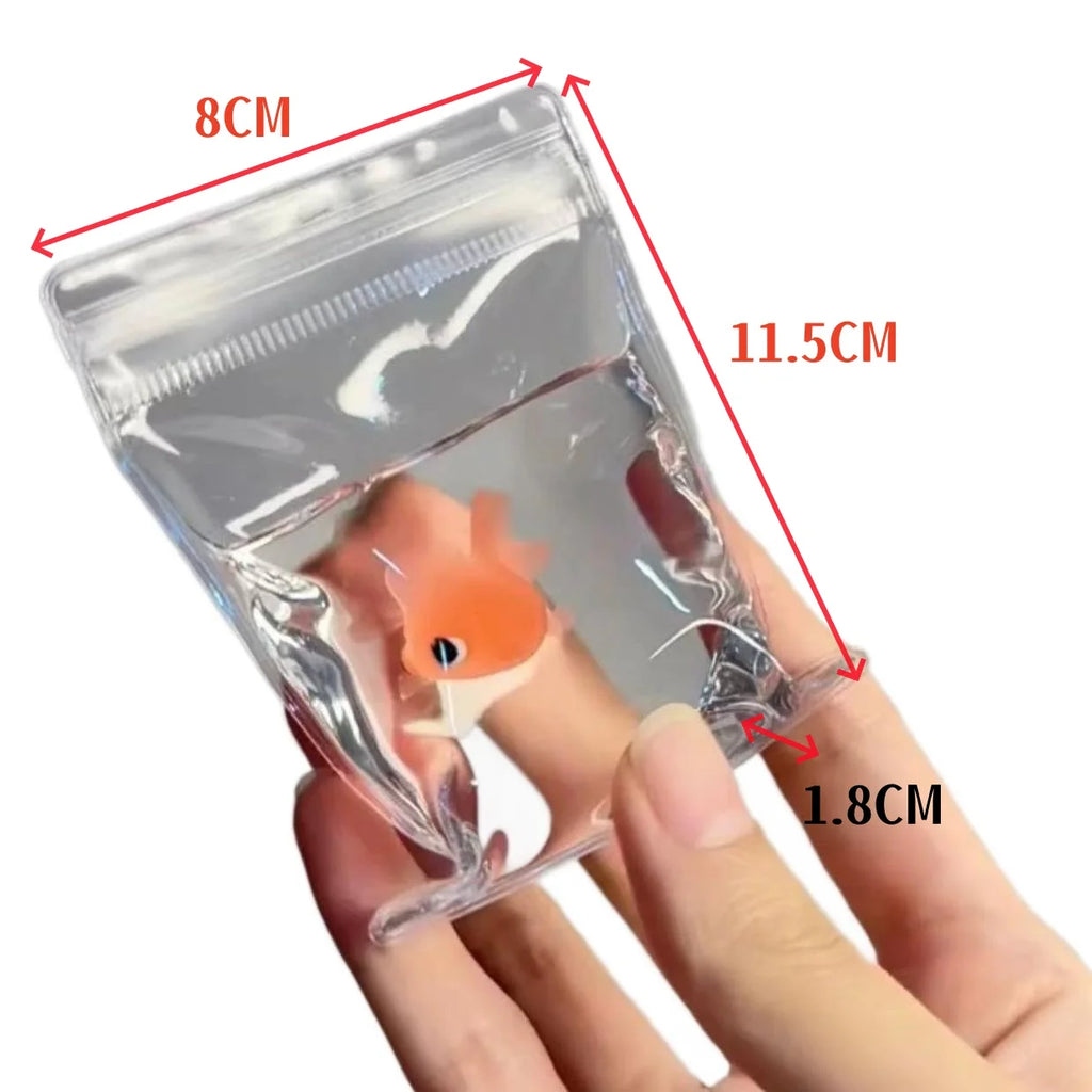 Transparent Q-Elastic Water Goldfish Bag Soft Silicone Squeeze Sensory Toy Mudlike Slow Rebound Stress Relief Gift for Adults