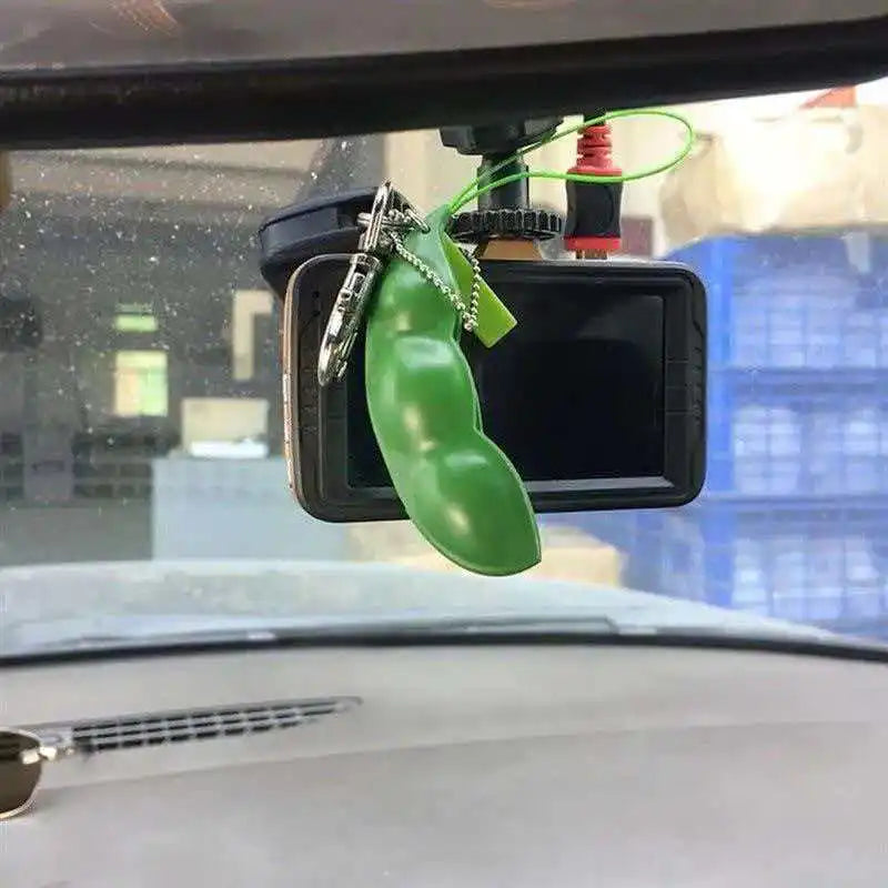 Bean Keychain Fidget Squeeze Pea Sensory Anxiety and Stress Relief Toys Gifts for Teenager Boys Girls Kids Adults