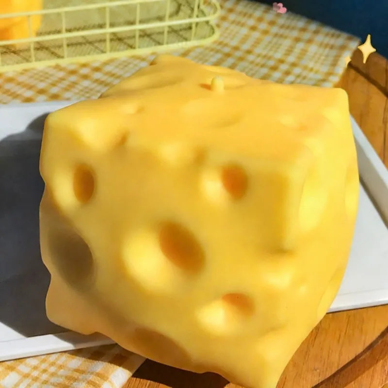 Giant Cheese Squeeze Toy Extra Large Size Cheese Squishy Fidget Toys Slow Rebound Shapeable Venting Ball  Adults Fun Gifts
