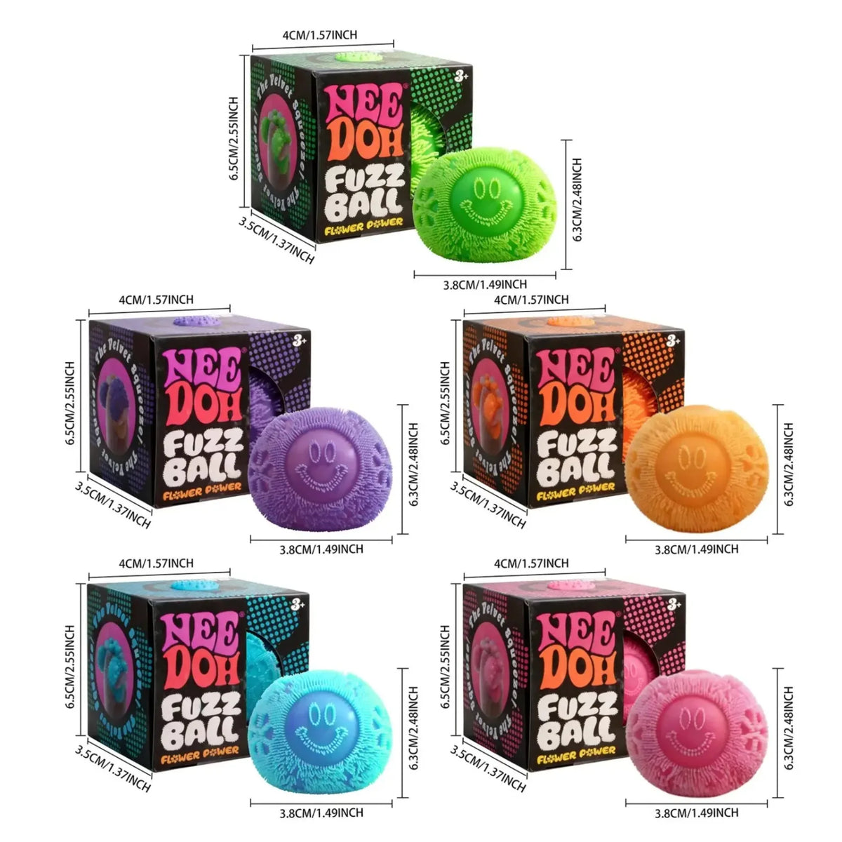 Nee Doh Fuzz Ball Series Desktop Decompress Ornament Stress Relief Toys Suitable for Under Pressure Fun Soft Stress Ball Gifts