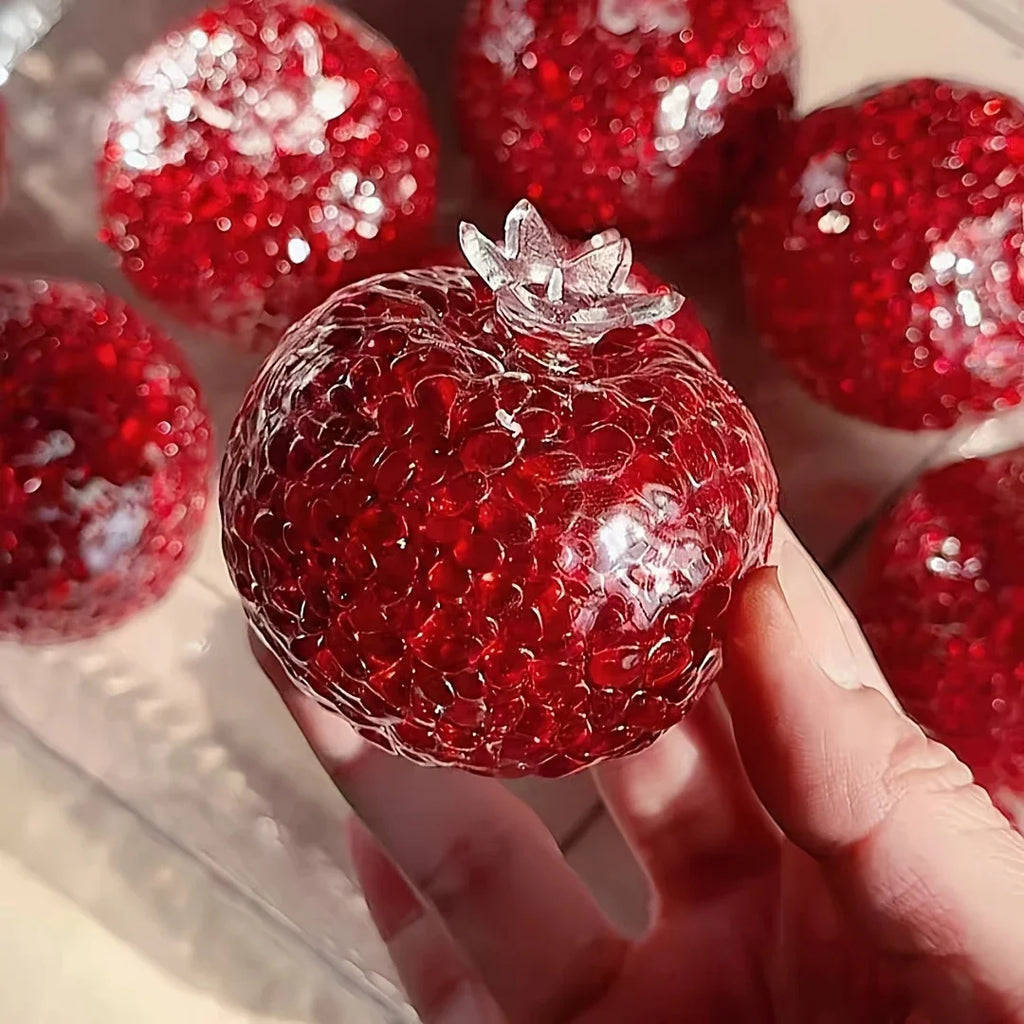 Pomegranate-Shaped Stress Relief Ball Creative Malleable Durable Acrylic Squeeze Handcrafted Toyt