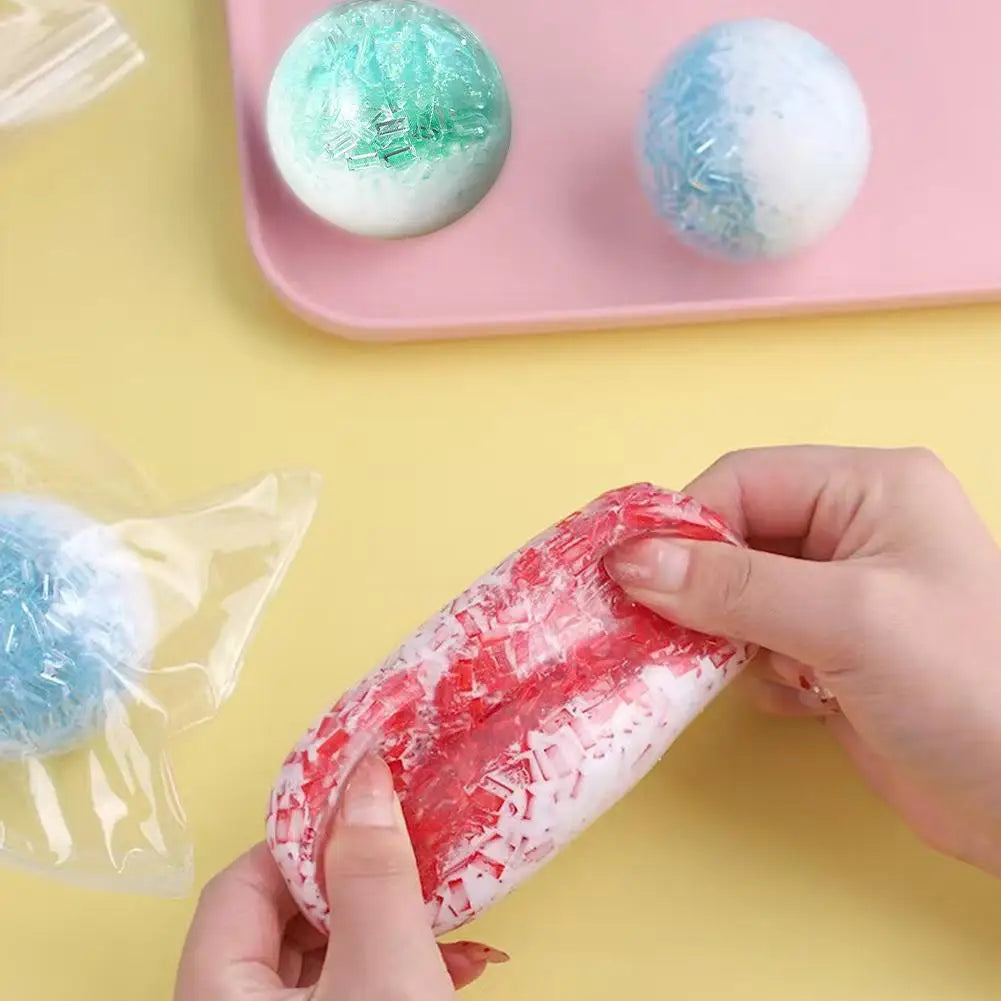 Squeeze Stress Relief Ball Toy Cream Ice Stick Handmade Ribbon Stress Ball Squishy Fidget Toy