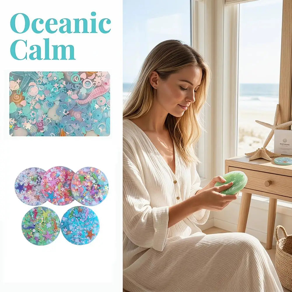 Skin Picking Fidget Toy Ocean-themed Silicone Pad Skin-Picking Sensory Fidget Toy Children Adults Stress Relief Venting Toy Gift