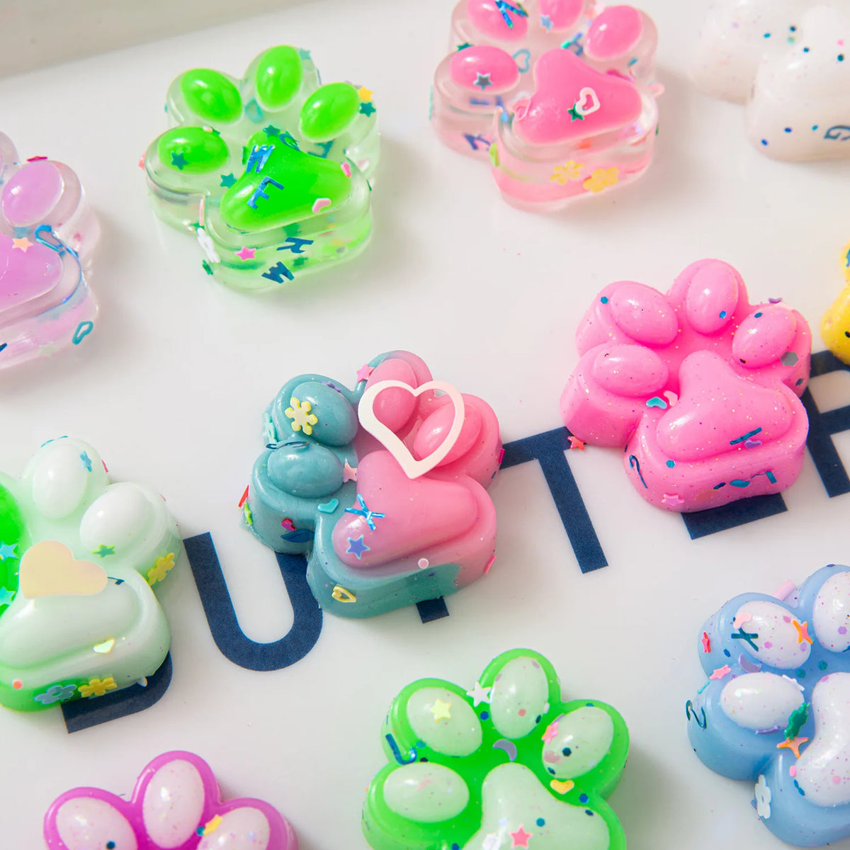 Mini Cute Cat Claw 10PCS Plush Pinch Fun Colorful Halloween Christmas Party Pack Fillers for Pressure Reduction Cartoon Style