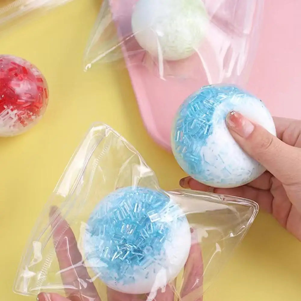 Squeeze Stress Relief Ball Toy Cream Ice Stick Handmade Ribbon Stress Ball Squishy Fidget Toy