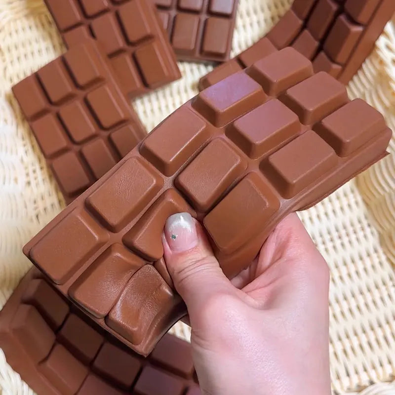 Slow Rising chocolate Bar Squeeze Squishy Sensory Fidget for Stress Relief Anti-Anxiety Hand Relaxation Gift