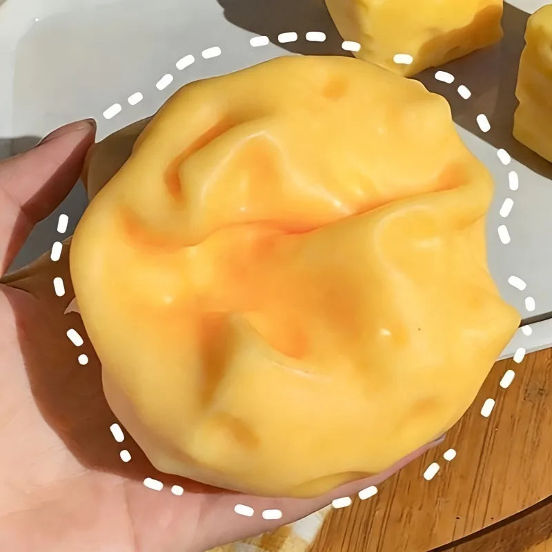 Giant Cheese Squeeze Toy Extra Large Size Cheese Squishy Fidget Toys Slow Rebound Shapeable Venting Ball  Adults Fun Gifts
