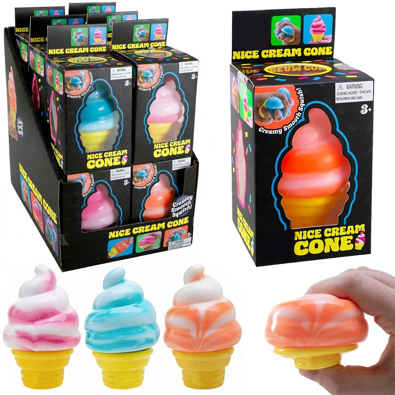 Schylling Needoh Ice Cream Cone Squishy Toy  Soft Elastic Decompression Toy Ball Stress Relief Fidget Toy for festival gifts