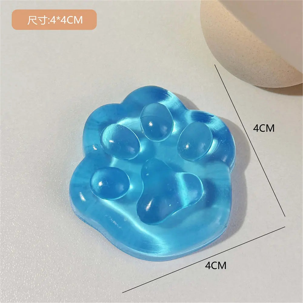 3PCS Kawaii Cat Paw Sticky Squeeze Toy Soft Realistic Jelly Glitter Cat Claw Squishy Stress Relief Toys Kids Adults Unique Gifts