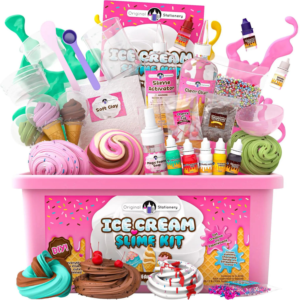 Slime Making Kit Crystal Mud Ice Cream Butter Clay, DIY Fluffy Slime Kit for Kids, Non-Toxic Modeling Clay Set