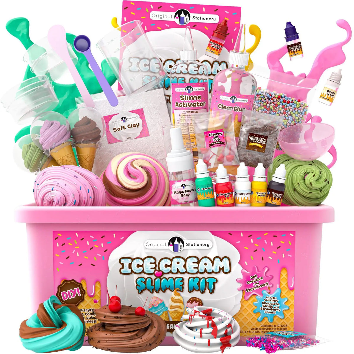 Slime Making Kit Crystal Mud Ice Cream Butter Clay, DIY Fluffy Slime Kit for Kids, Non-Toxic Modeling Clay Set