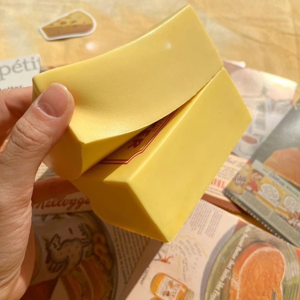 Squishy Simulated Butter Block Squeeze Toy Soft Stress Relief Slow Rising Sensory Fidget for Anxiety ADHD Autism Gifts for Kids