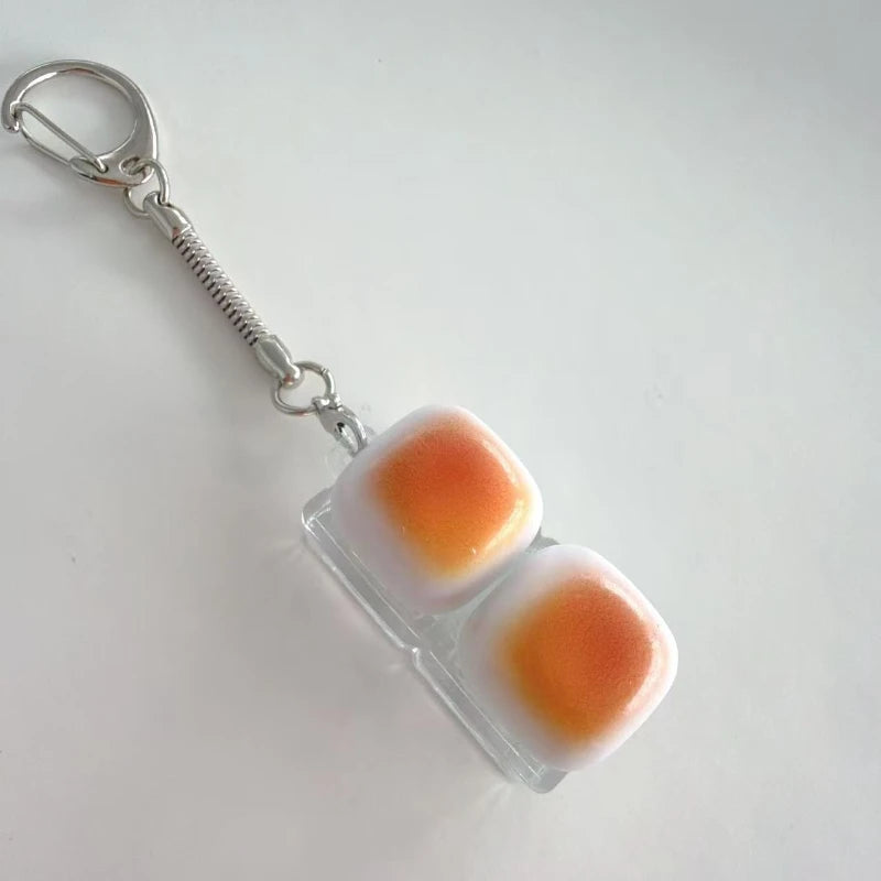 2026 1Pc Fried Egg Keycap Keychain, Mechanical Switch Fidget Keyring Clicky Toy Key Chain, Stress Relief Bag Charm Gift for Girl