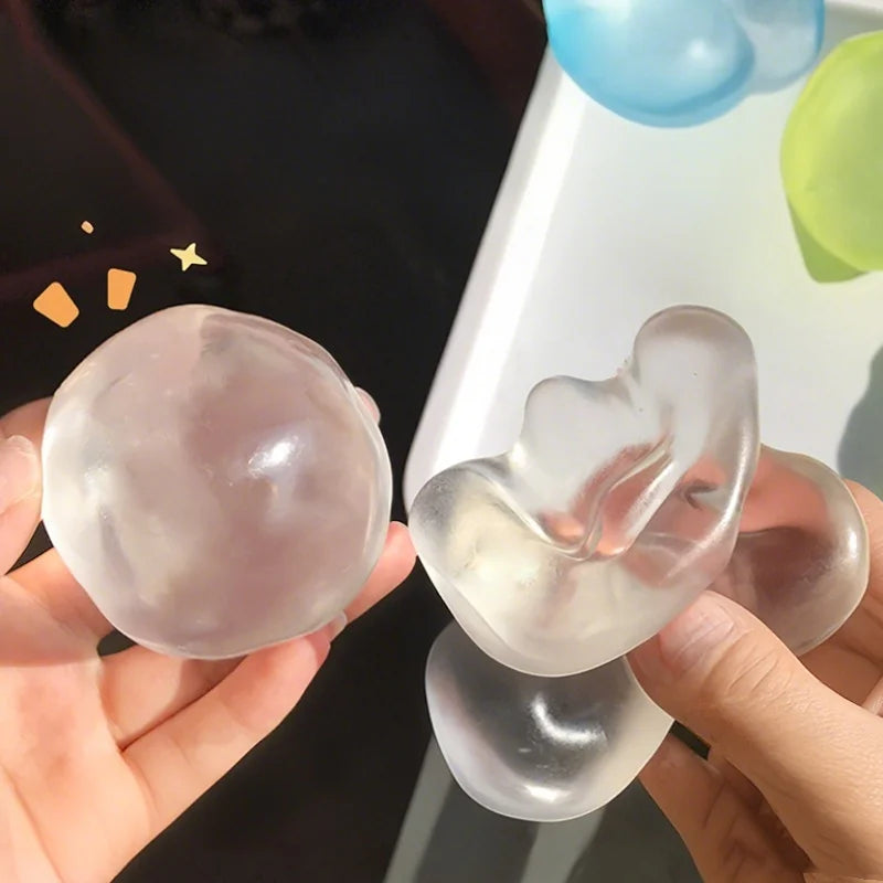 Squishy Plasticity Mochi Squeeze Toys Sensory Fidget Toys Transparent Coconut Oil Squeeze Toy Stress Relief Sensory Toys Adults