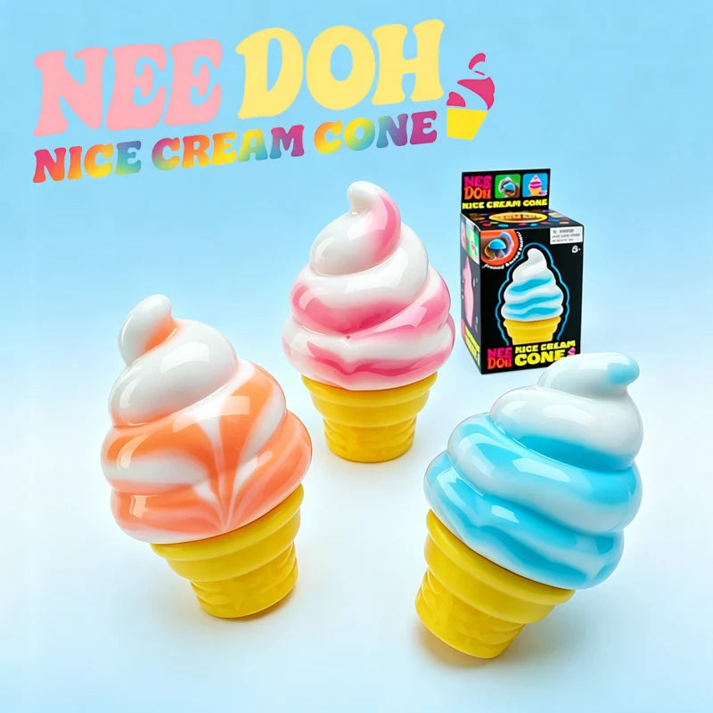 Schylling Needoh Ice Cream Cone Squishy Toy  Soft Elastic Decompression Toy Ball Stress Relief Fidget Toy for festival gifts