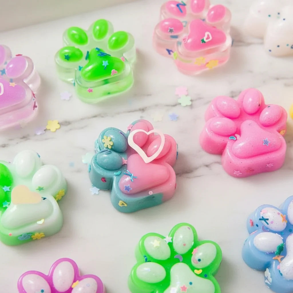 Mini Cute Cat Claw 10PCS Plush Pinch Fun Colorful Halloween Christmas Party Pack Fillers for Pressure Reduction Cartoon Style