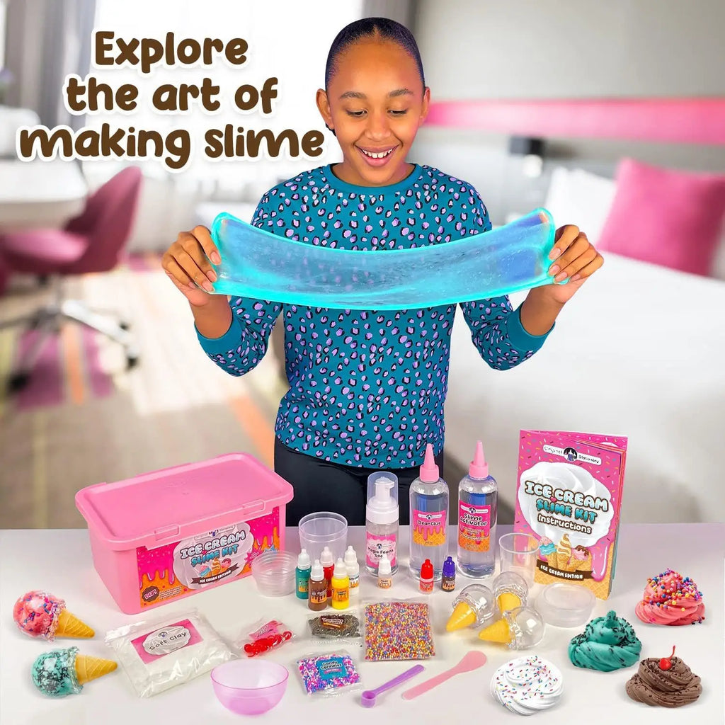 Slime Making Kit Crystal Mud Ice Cream Butter Clay, DIY Fluffy Slime Kit for Kids, Non-Toxic Modeling Clay Set
