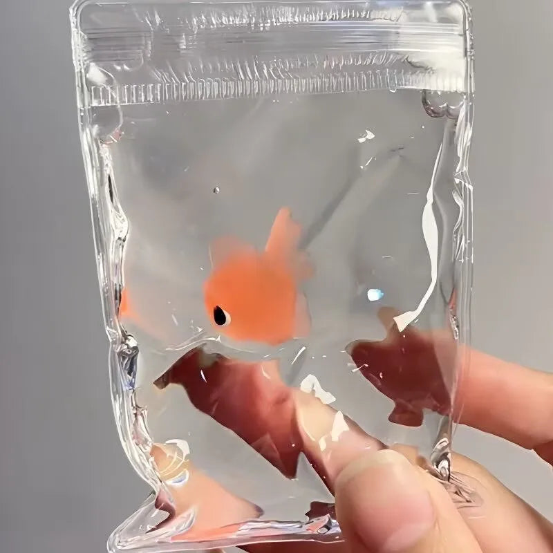Transparent Q-Elastic Water Goldfish Bag Soft Silicone Squeeze Sensory Toy Mudlike Slow Rebound Stress Relief Gift for Adults
