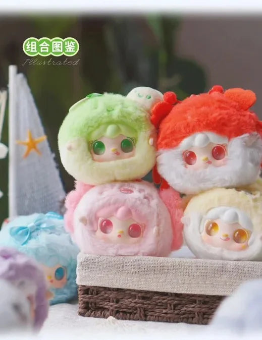 Yooki V6 Ocean Baby Series Vinyl Plush Blind Box Girl Bag Pendant Kawaii Doll Figurine  Figurine Fashionable Decoration And Gift