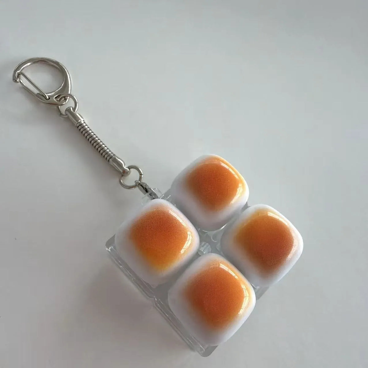 2026 1Pc Fried Egg Keycap Keychain, Mechanical Switch Fidget Keyring Clicky Toy Key Chain, Stress Relief Bag Charm Gift for Girl
